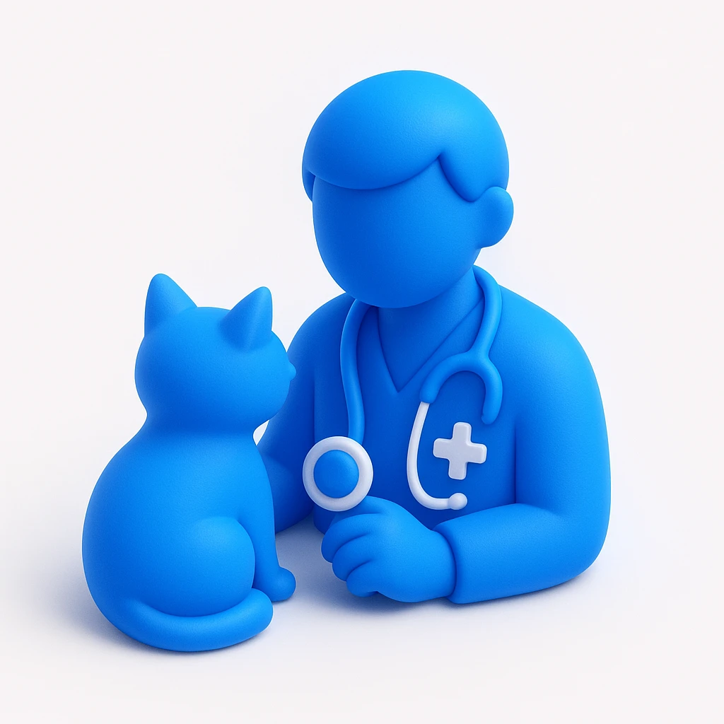 veterinarian examining a cat emoji