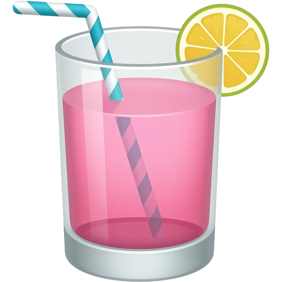 pink drink in glass emoji