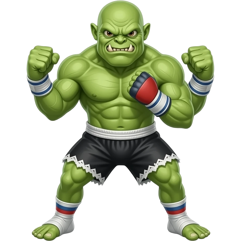 Not green tan female, Muay thai monster More monster not green emoji