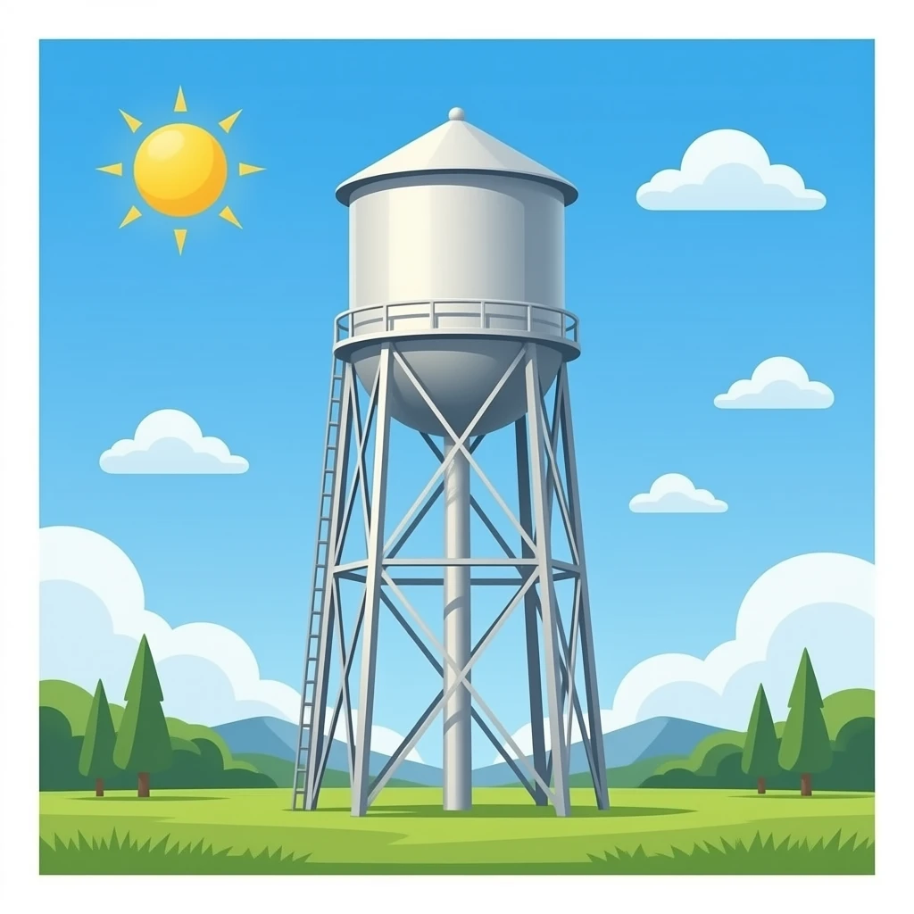tall water tower no background emoji