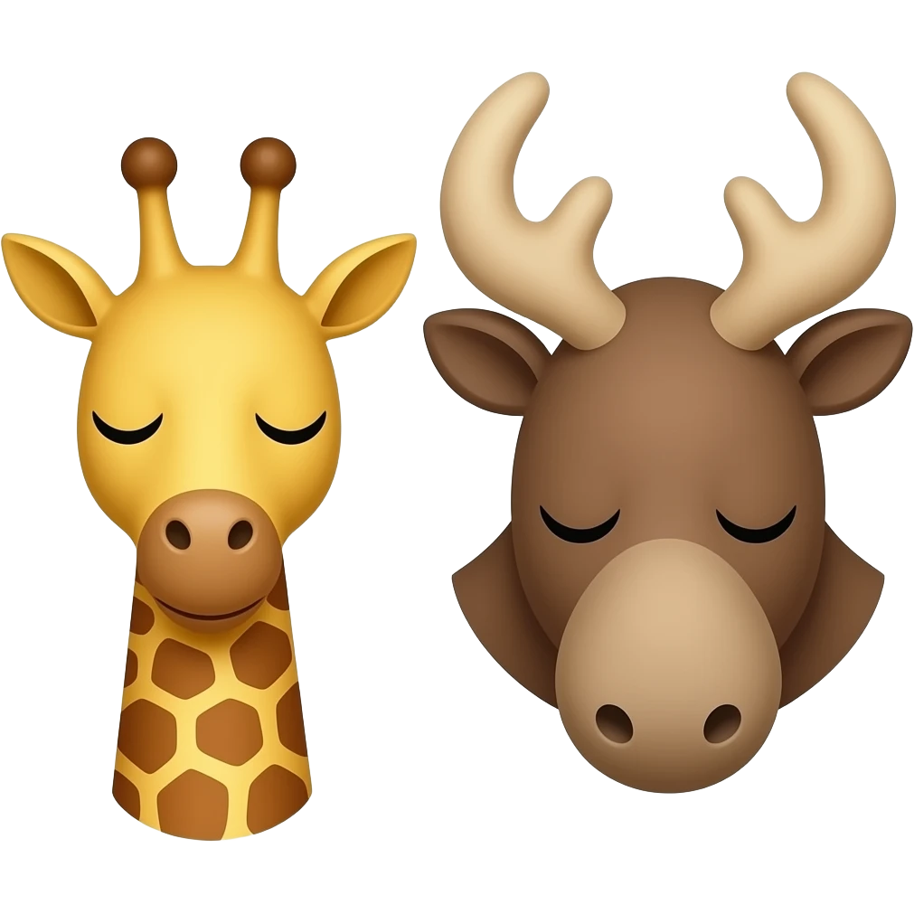 Einfacher Giraffenkopf und Elchkopf schlafen emoji