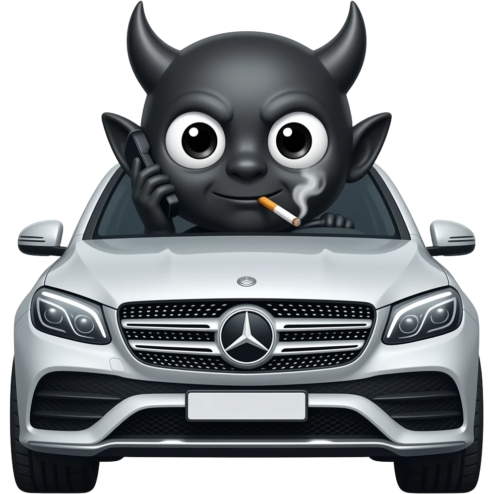 A black demon driving a GLE 53 smoking and on the phone emoji