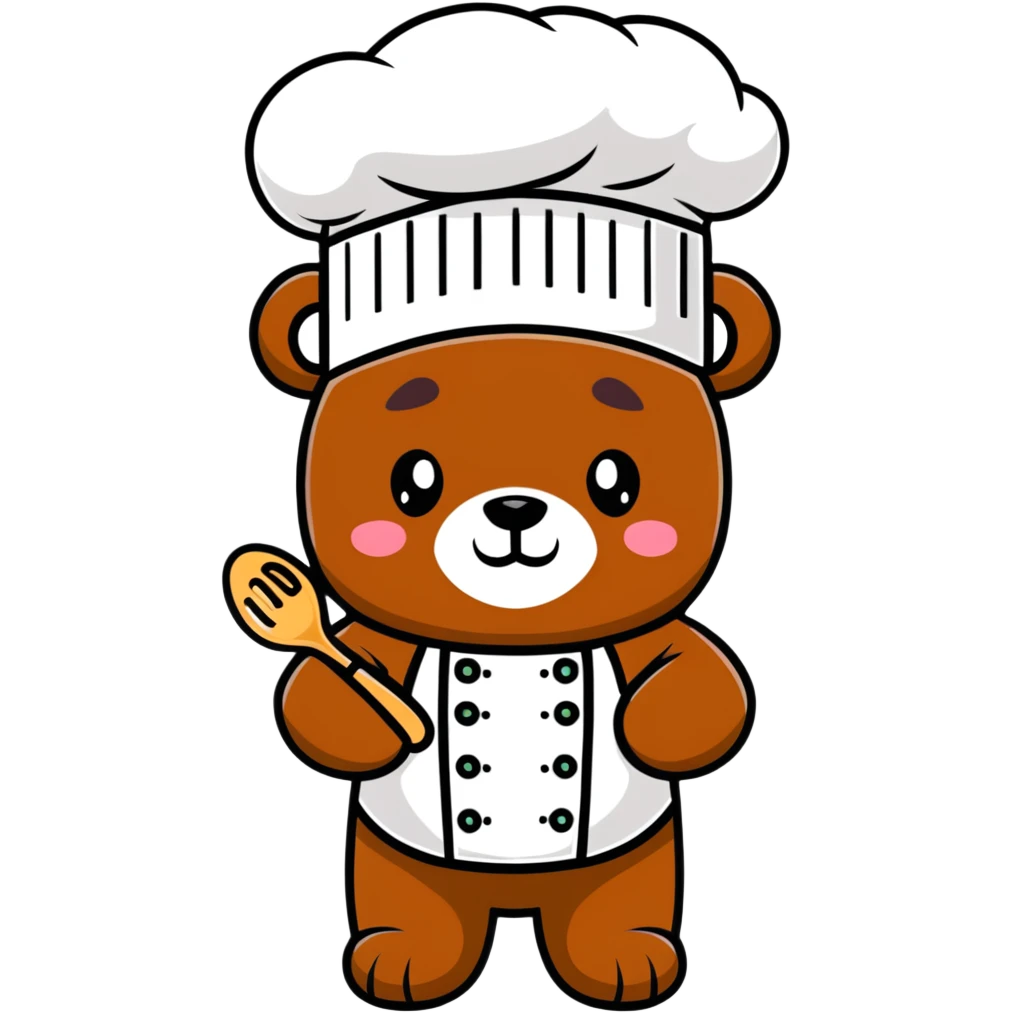 orso kawaii con cappello da chef” emoji