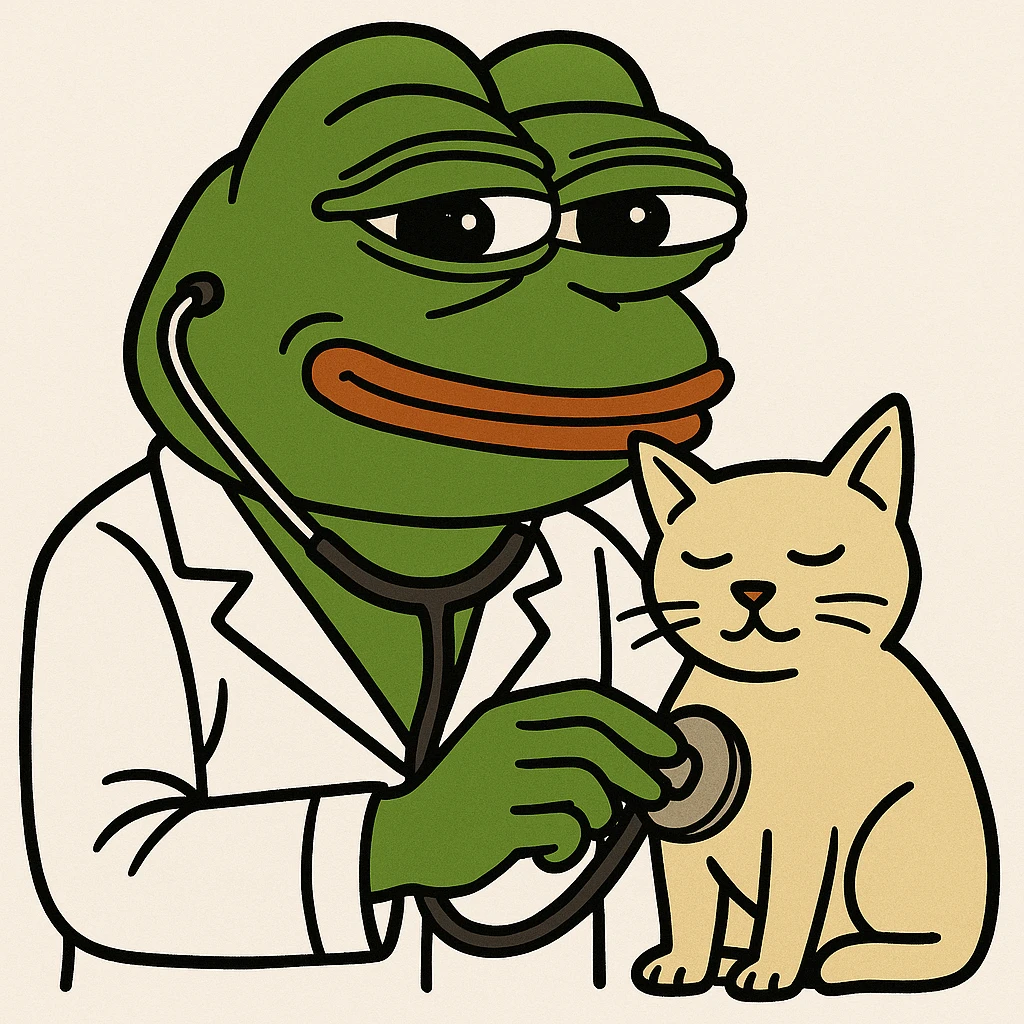 veterinarian examining a cat emoji