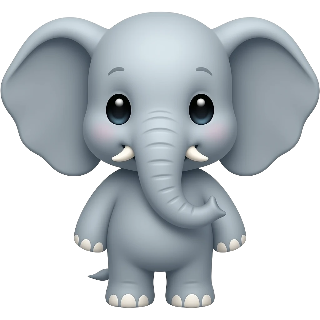 really cute baby elephant with big ears emoji