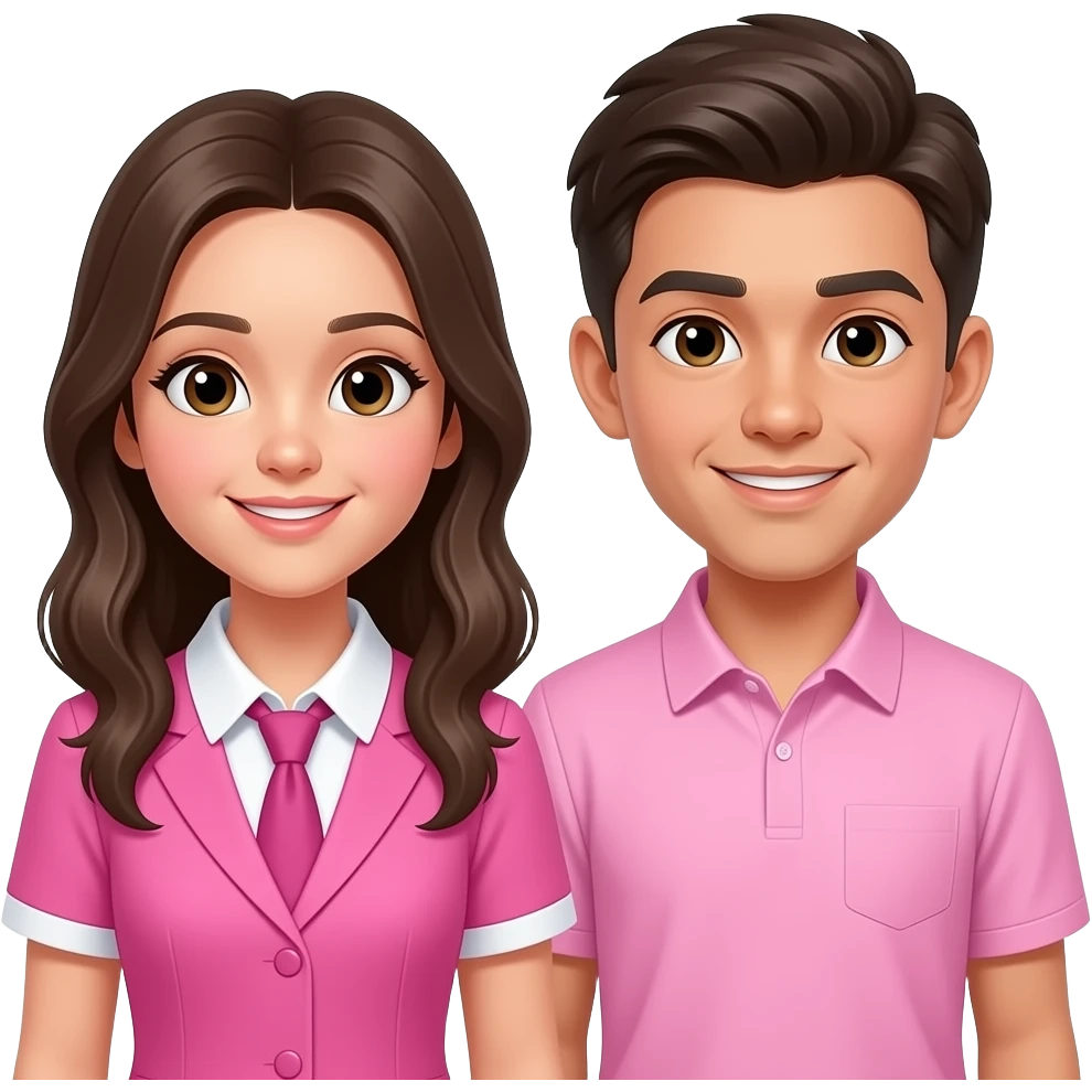 high school girls and boys wearing pink outfits not uniforms emoji