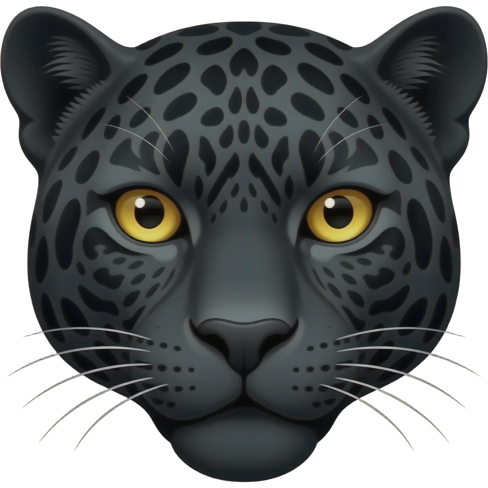 Plain black  no polka dots on facejaguar with yellow eyes fierce looking just the head add some fur emoji