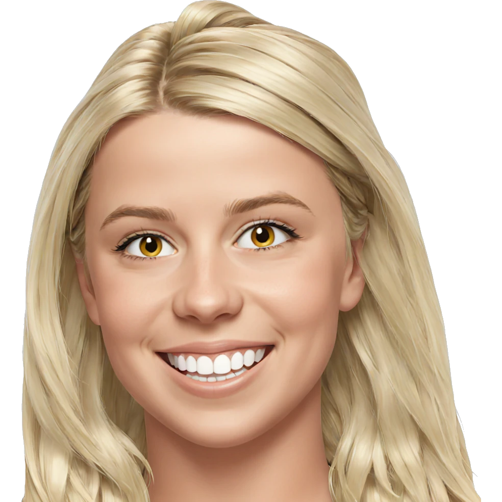 smiling girl with blonde hair emoji