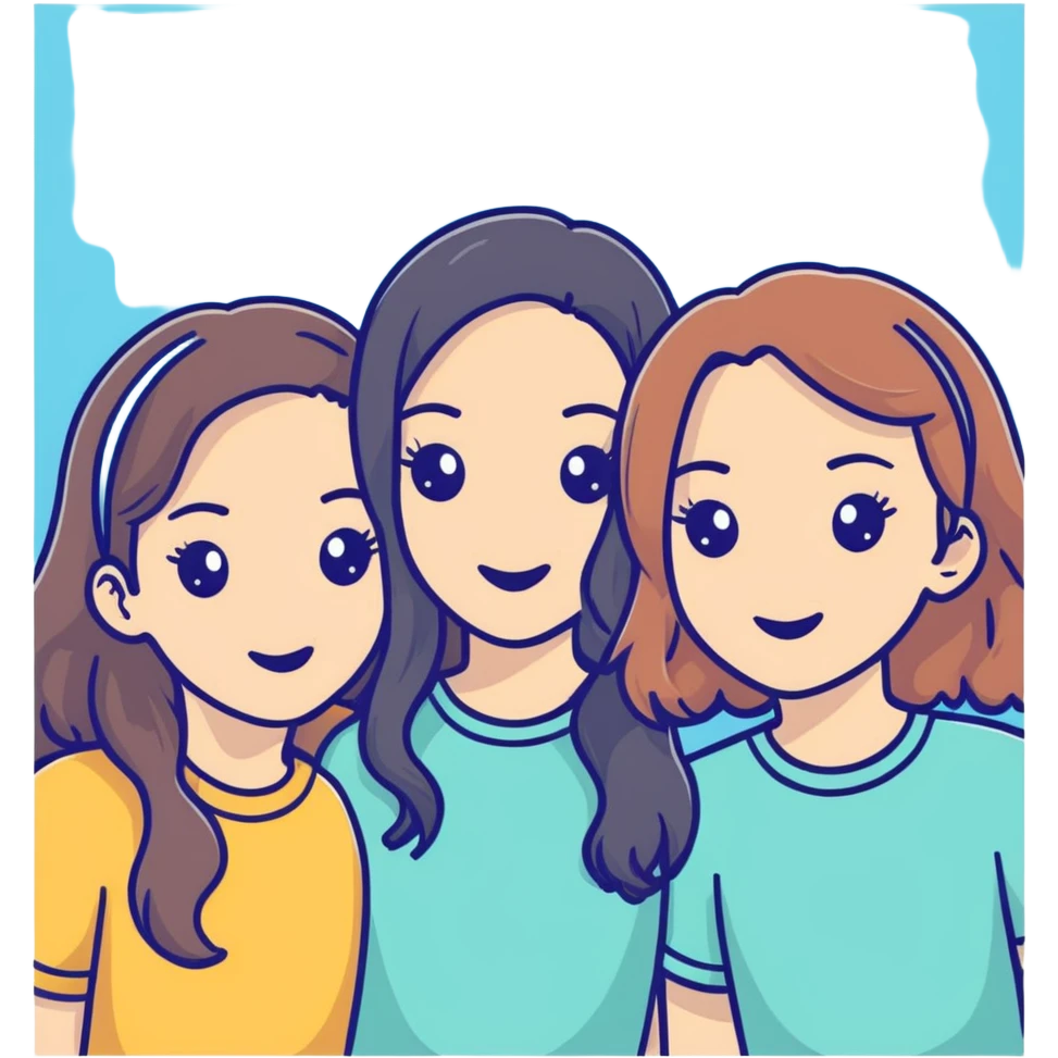 Photo Booth picture of 2 very pretty girls one with wavy hair and one with straight emoji