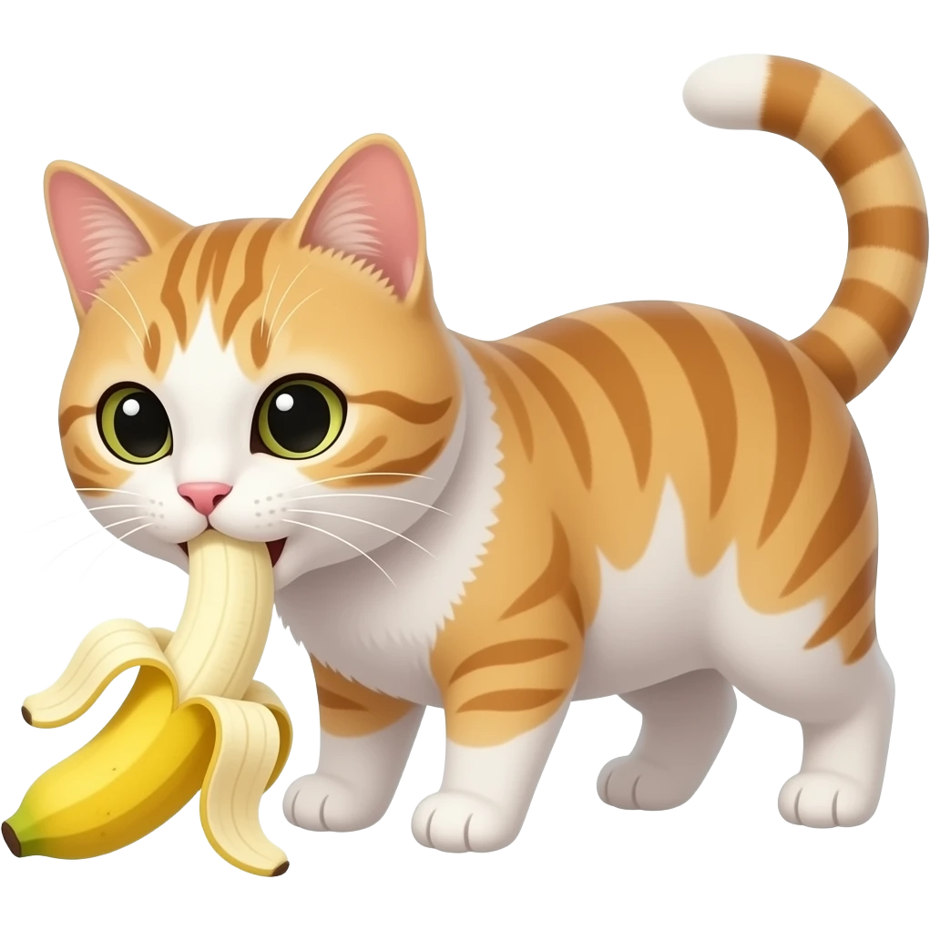 cat eating banana emoji