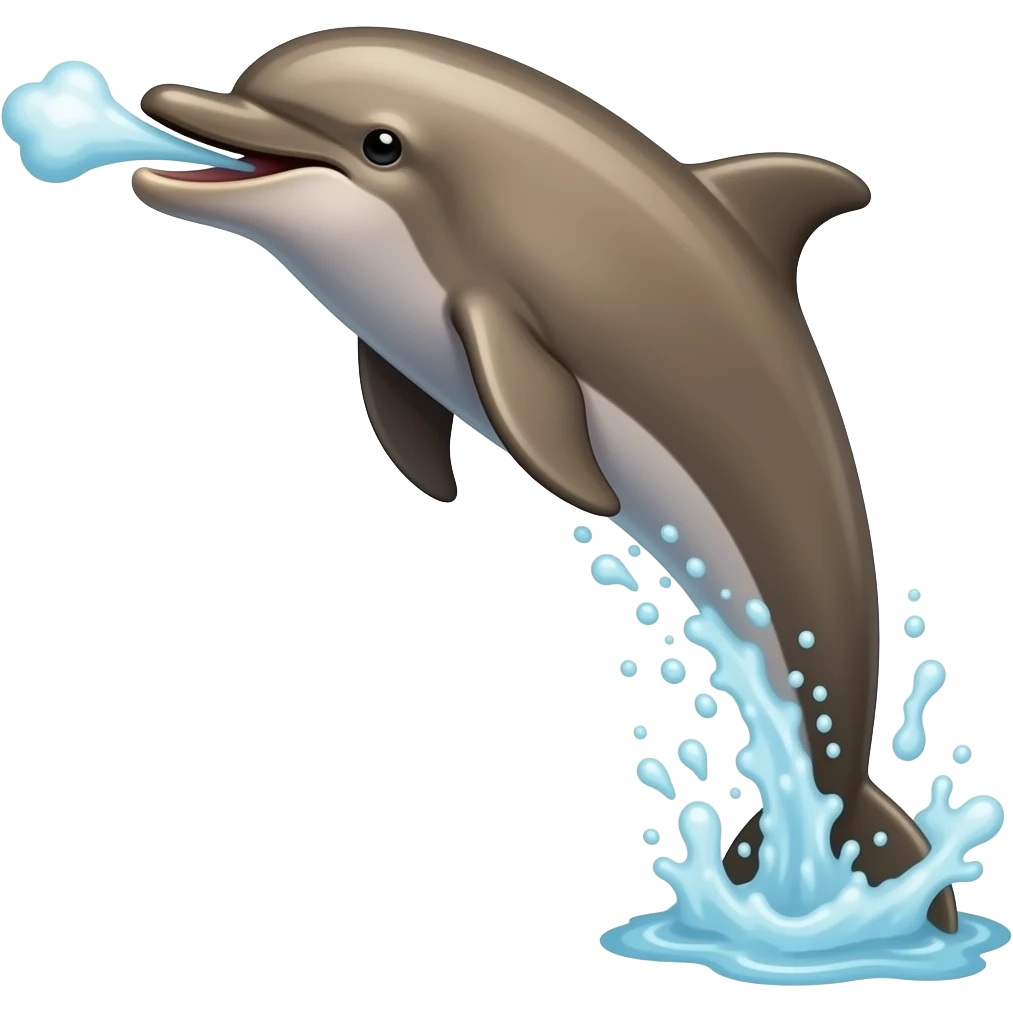 brown dolphin squirting emoji