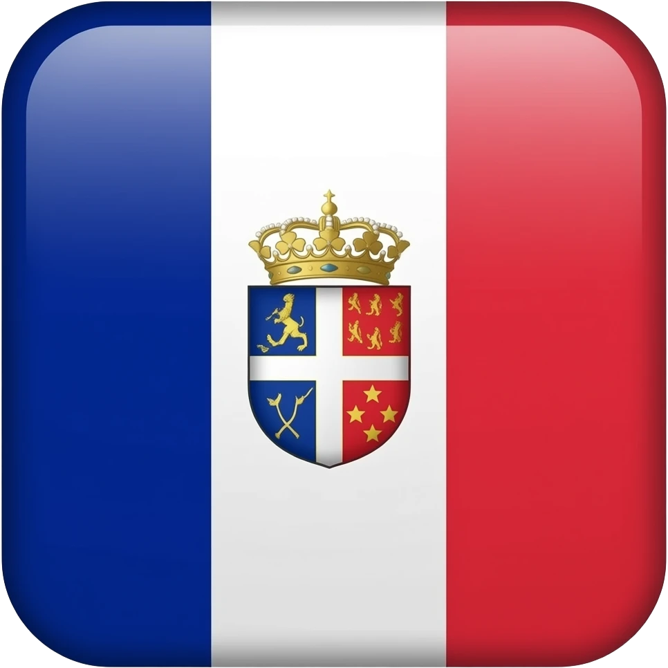 france flag with coat of arms emoji