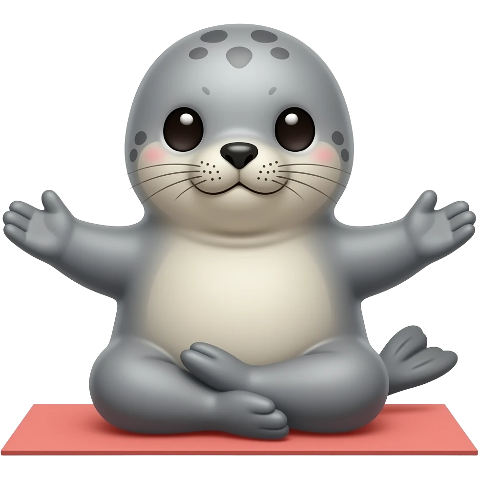 a cute seal doing yoga, #E72470 use this as a main color emoji