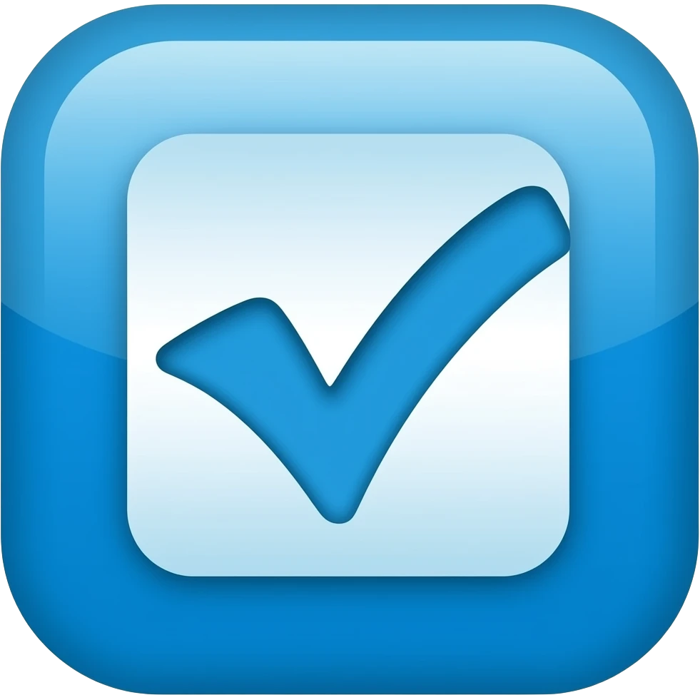 Make an emoij  with an Checkmark and a blue background ( for discord) make it detailed emoji