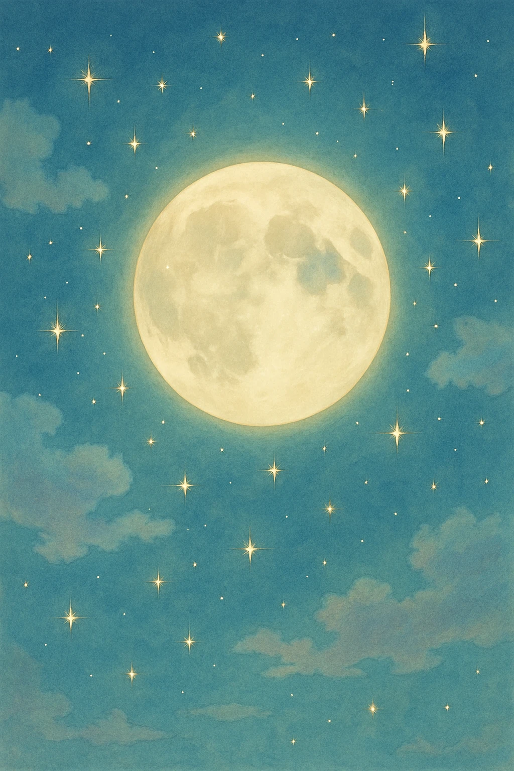 moon with little stars emoji