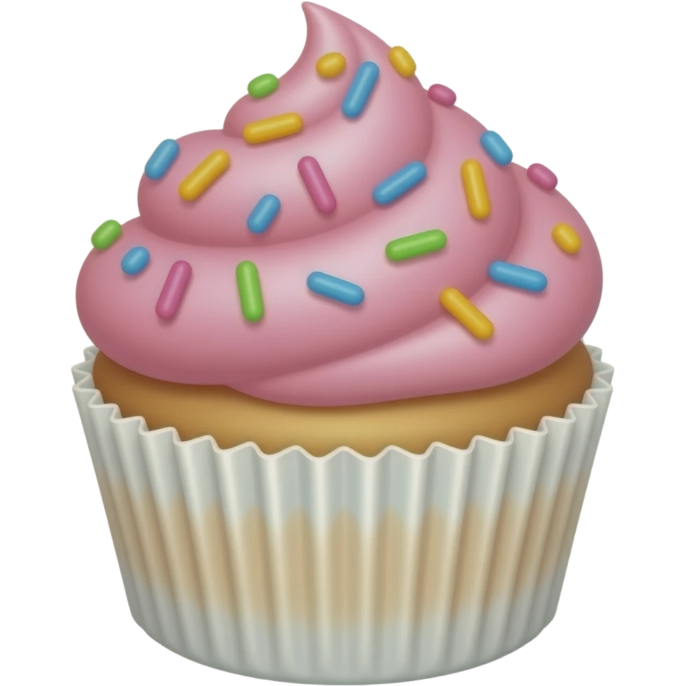 Cupcake with pink icing emoji