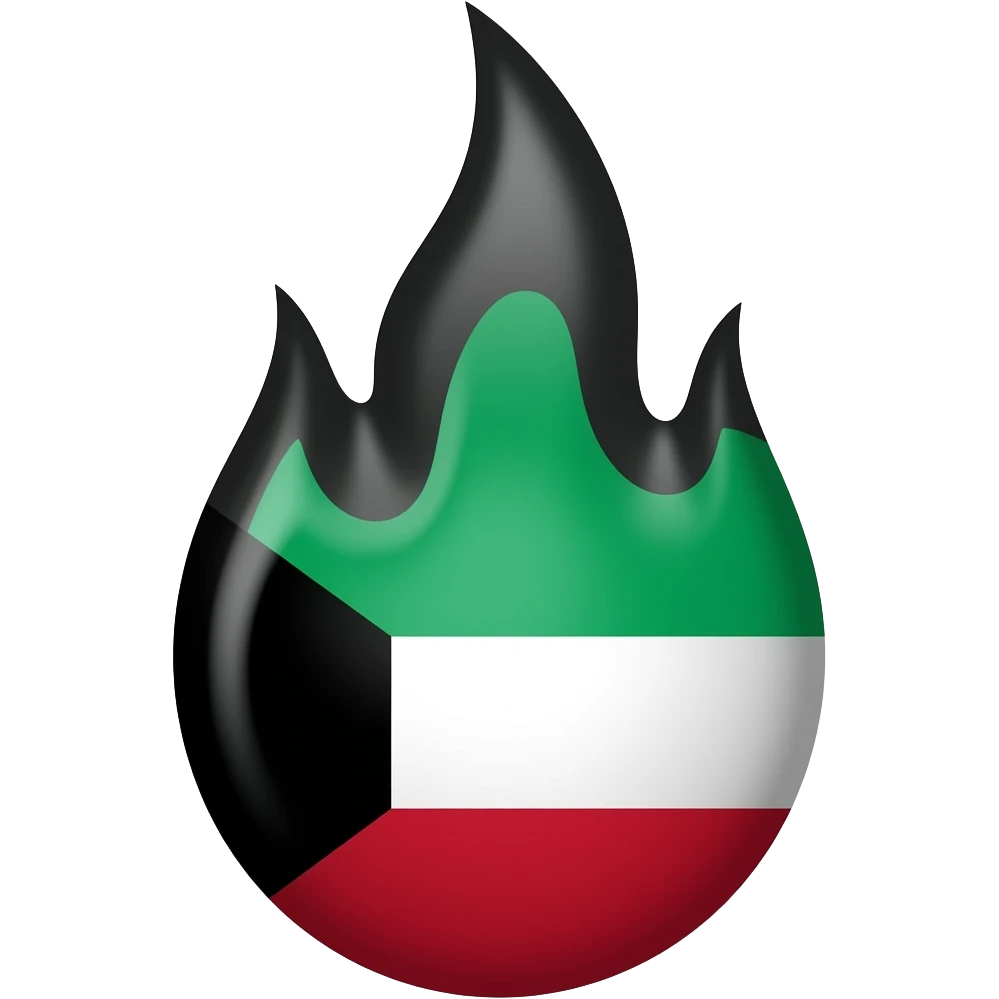 Black Kuwaii fire emoji emoji