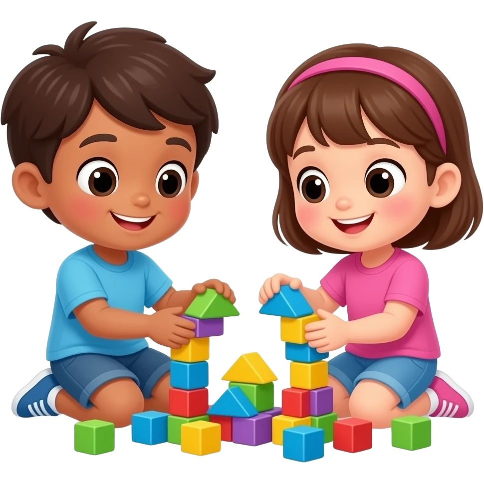 kids colorful blocks emoji