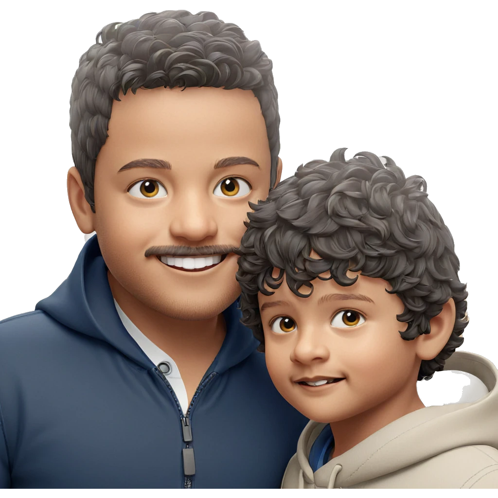 smiling boys with mustaches emoji