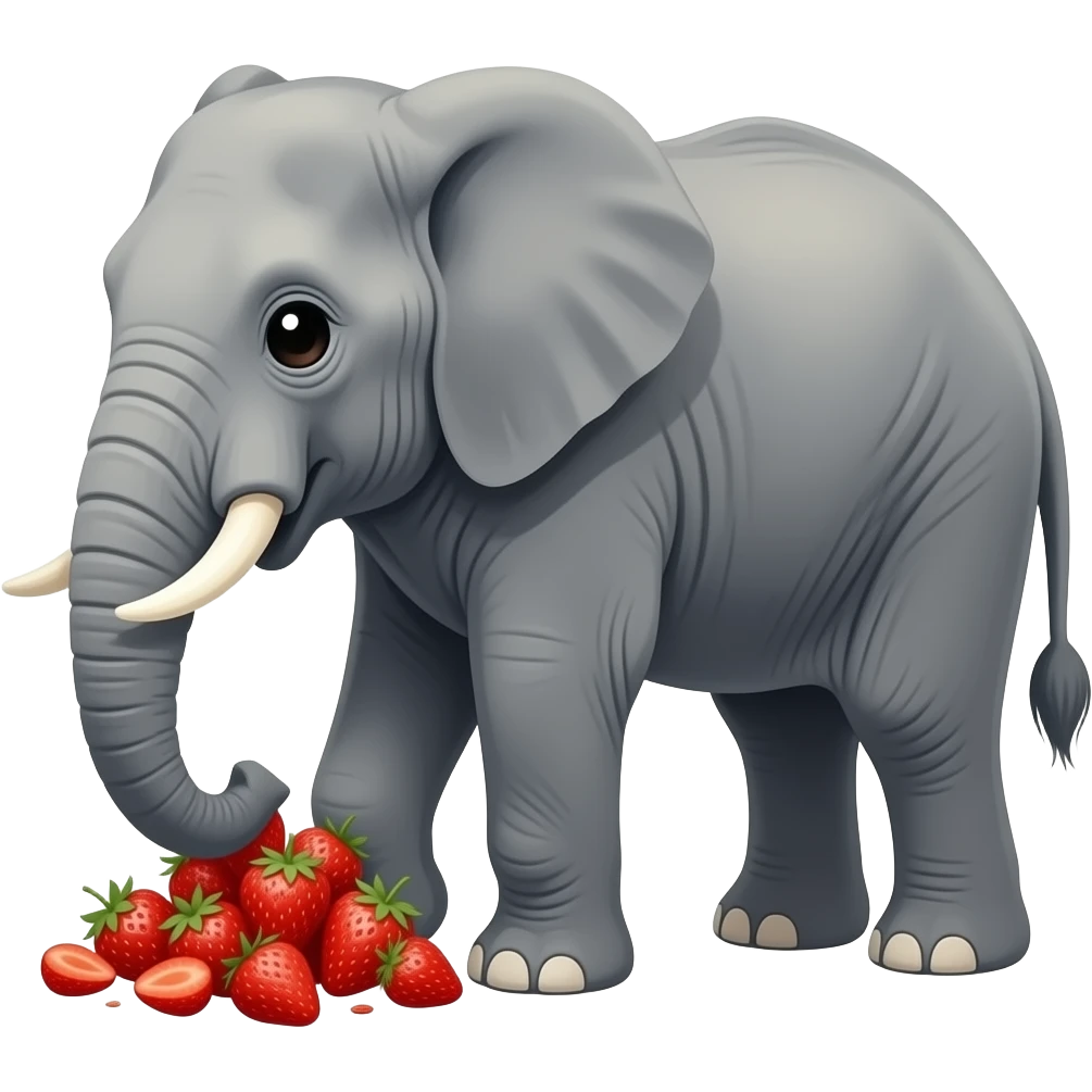 Un éléphant fraise tous encore doit être en fraise emoji