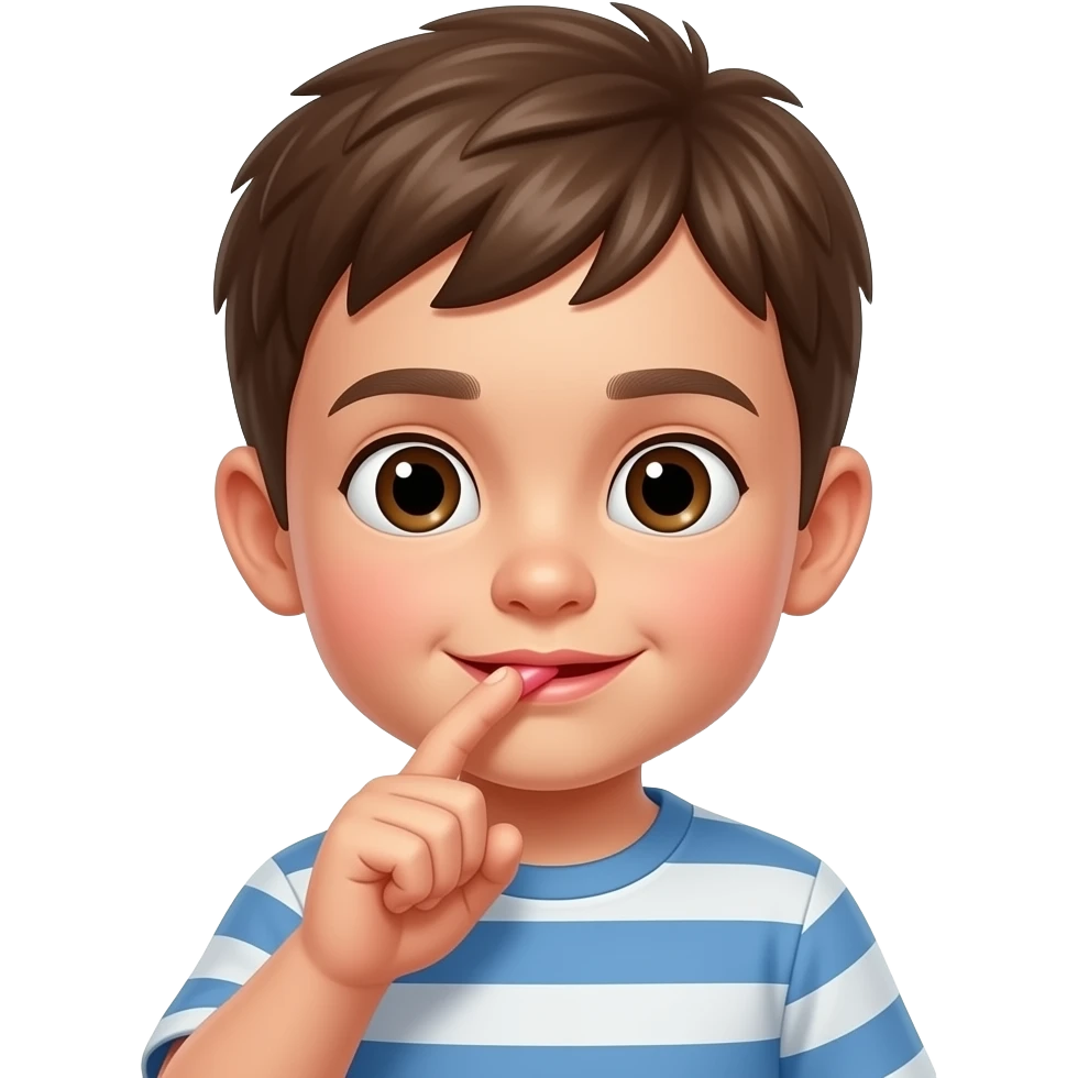 a kid with gum in his hands emoji