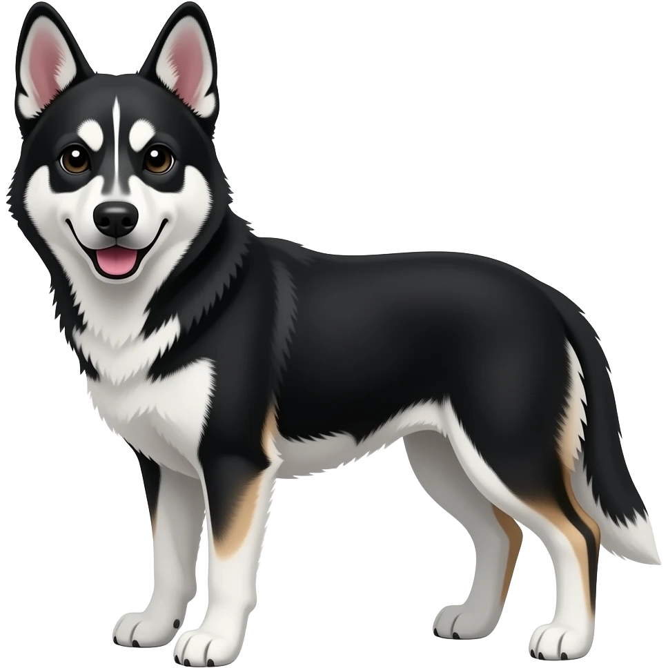 Husky German shepherd mix dog black and white emoji