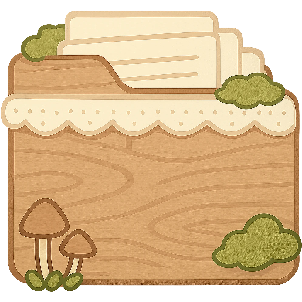 Add a stack of papers inside this exact folder, with some papers peeking out the top. Keep the same art style and transparent background. No words or text. The style is a simple, clean folder icon with a transparent background. emoji