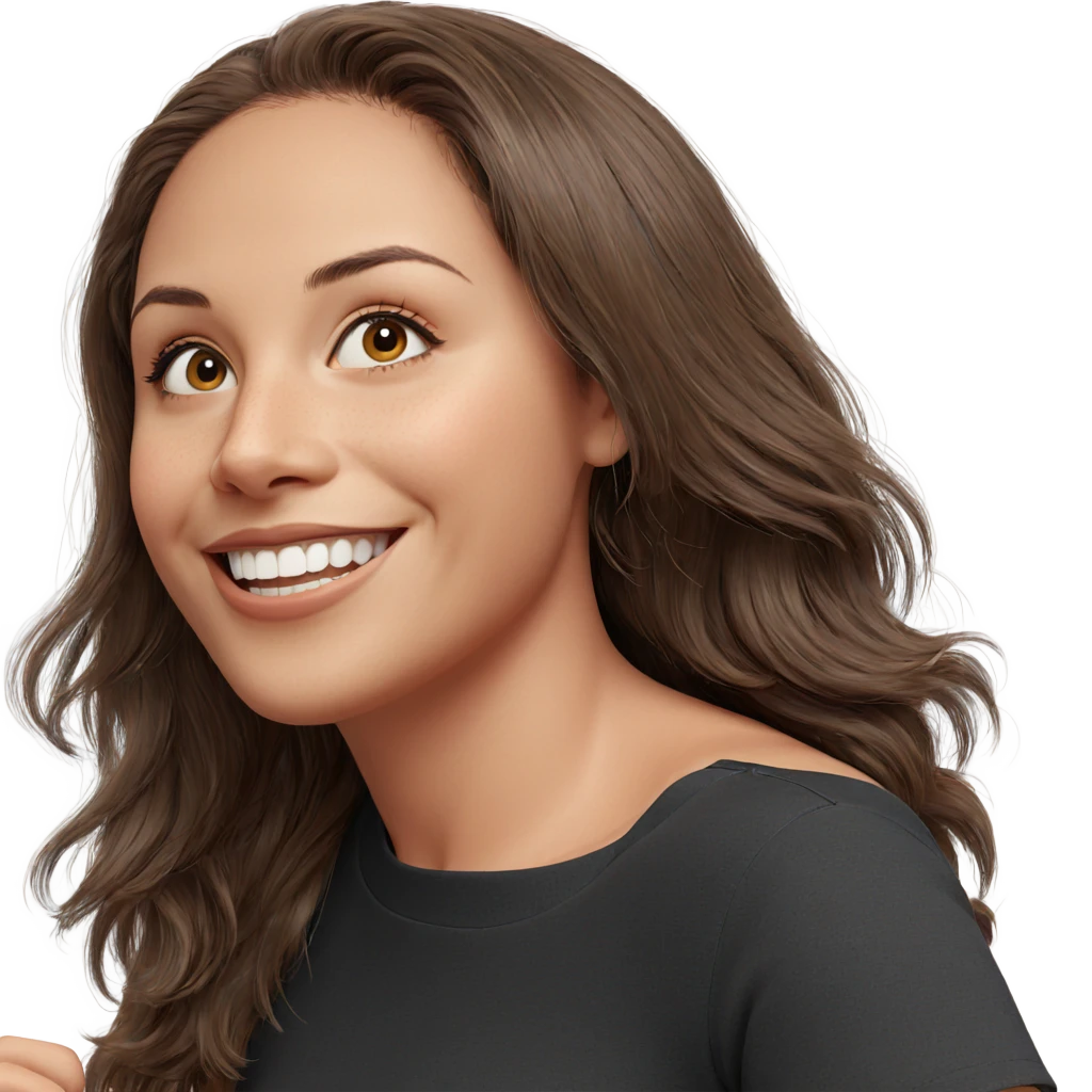 smiling girl with brown hair emoji