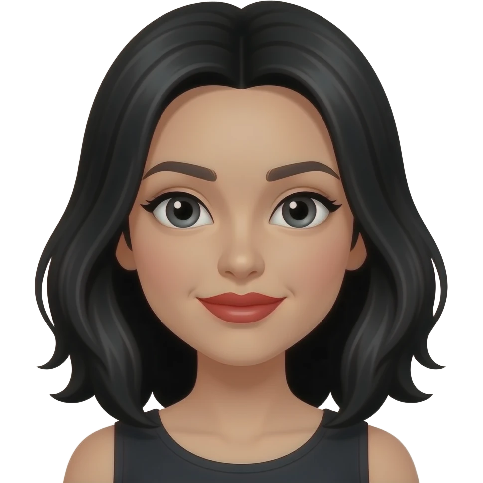 Asi como está solo que tenga cabello negro y labios rojos emoji