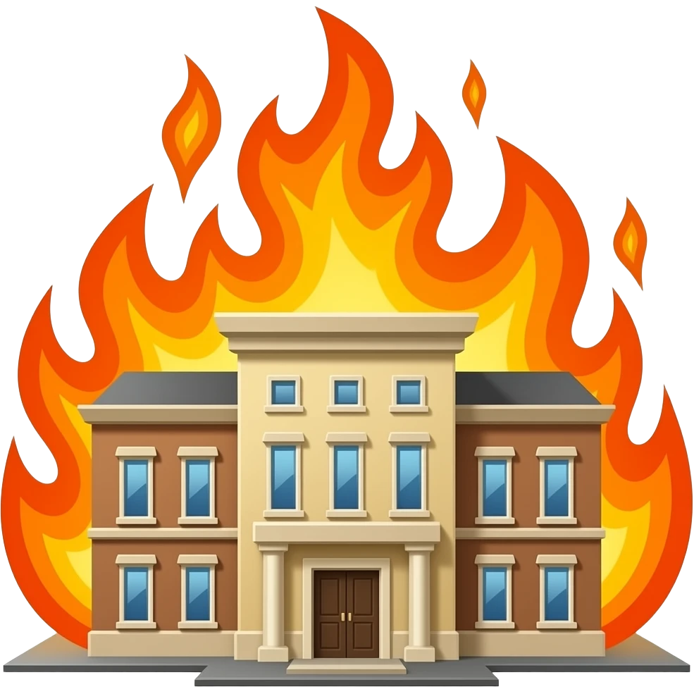 Building burning emoji