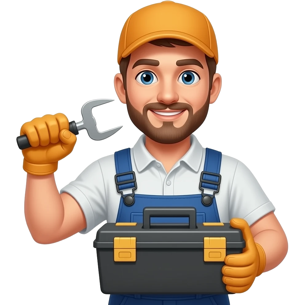handy man holding toolkit emoji