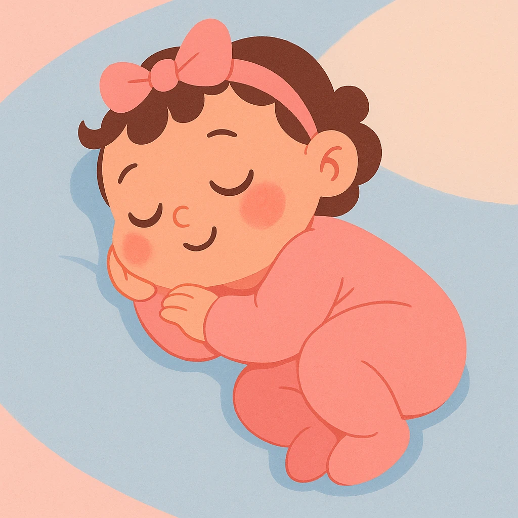 a baby girl peacefully sleeping, soft pastel colors, gentle lighting, delicate features emoji