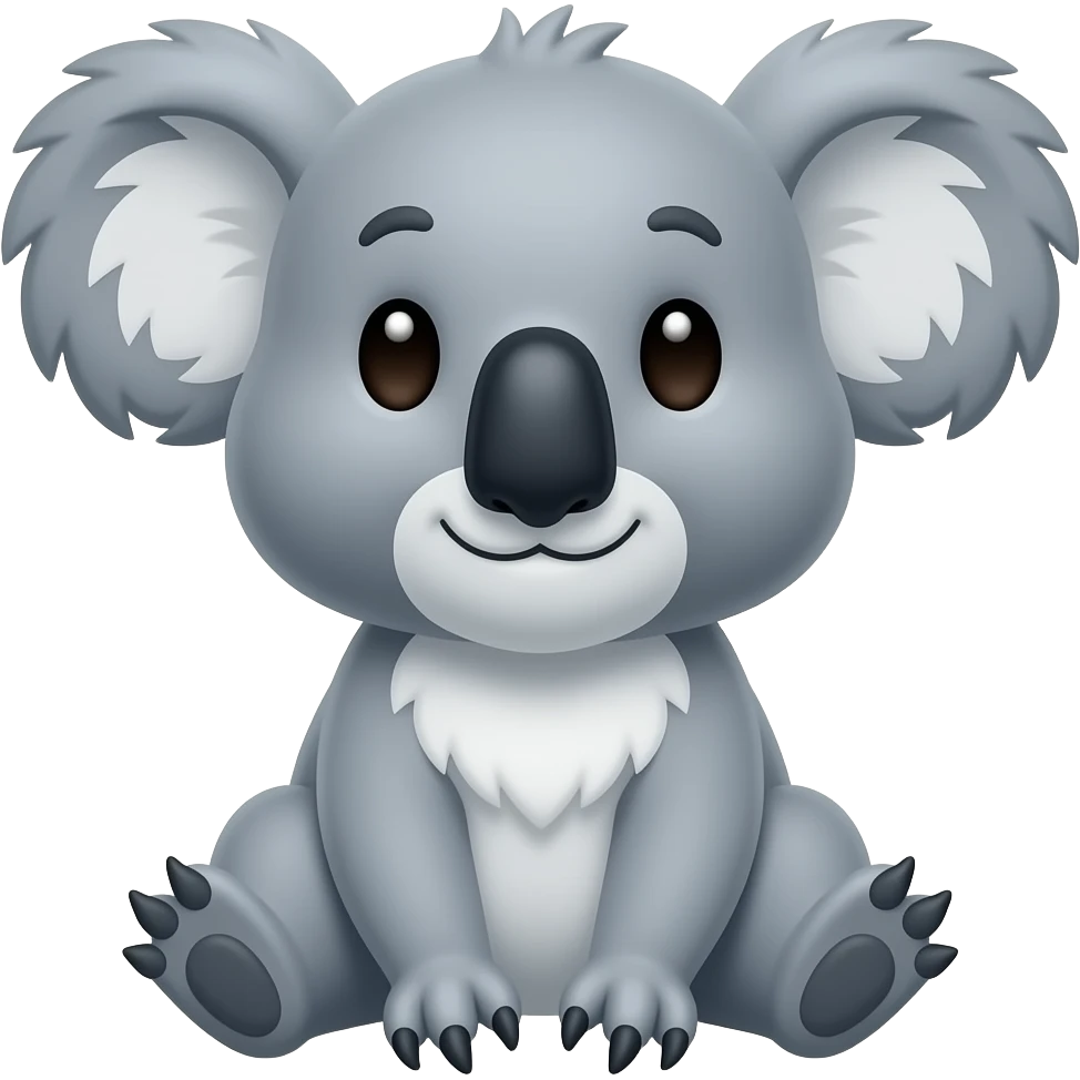 Cartoon 2d koala sitting sown emoji