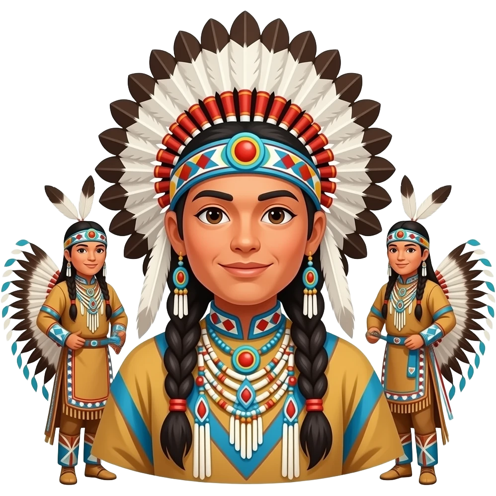 vibrant native american pow wow dancers emoji