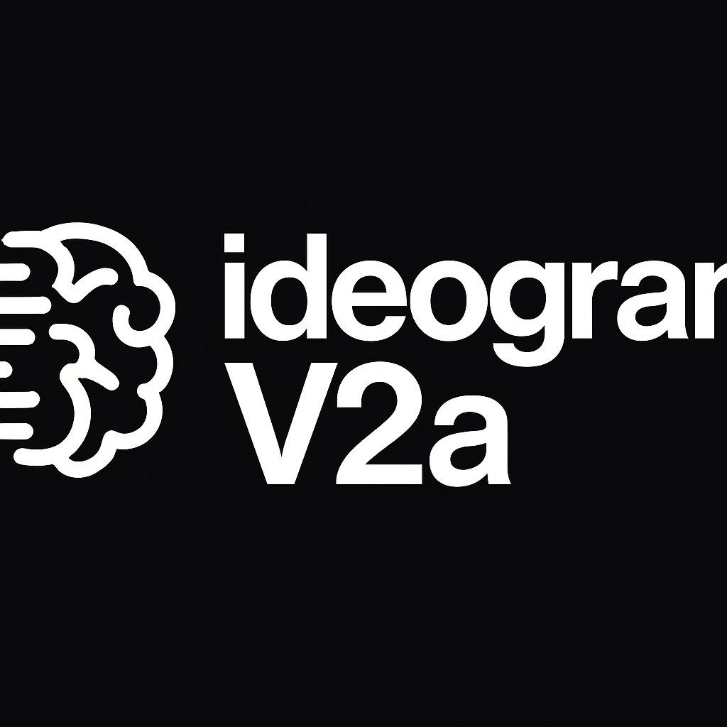 recreate this logo with text of "ideogram V2a" emoji
