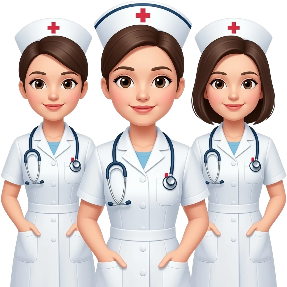 Emoji de 3 enfermeros/enfermeras emoji