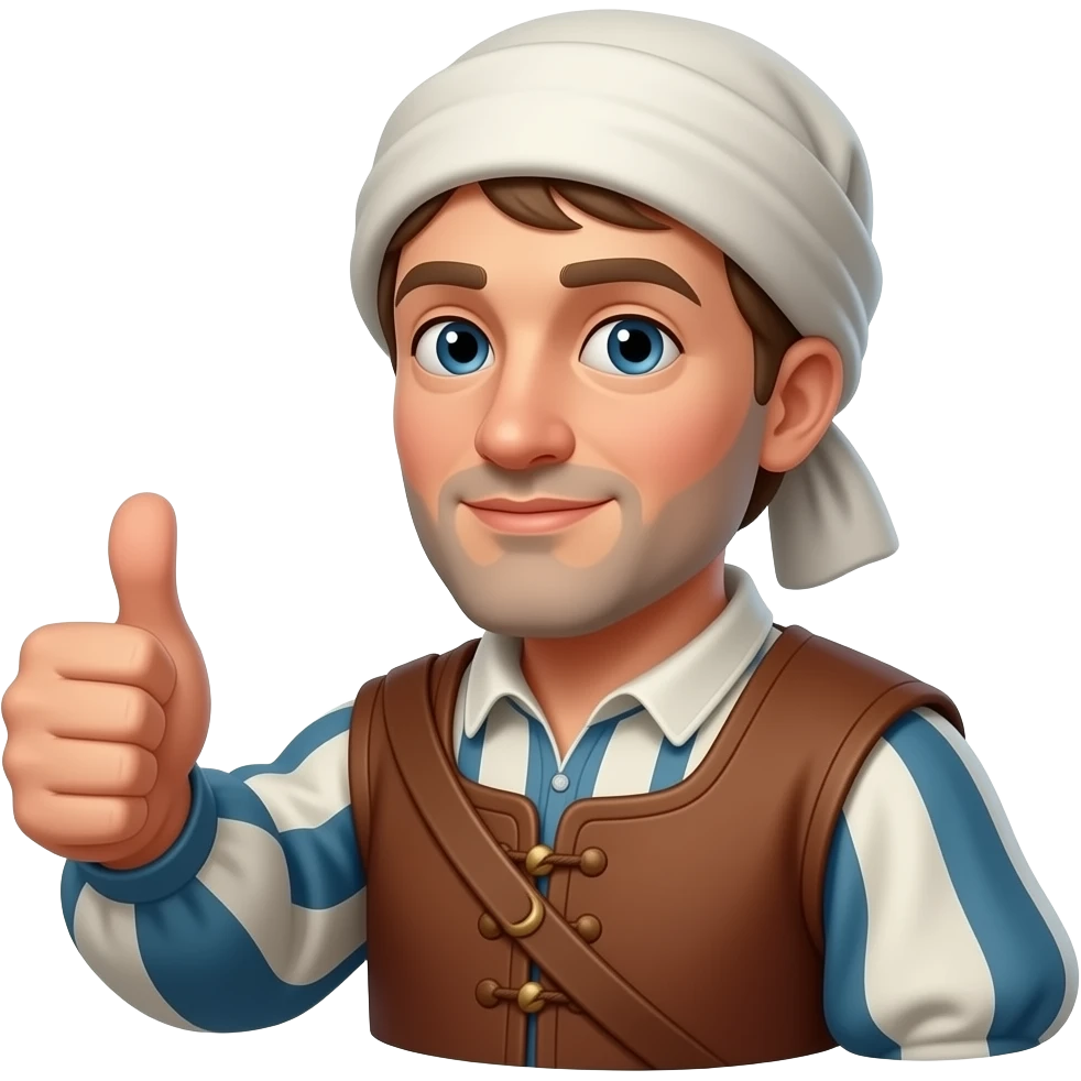 15th century french peasant showing a thumb up emoji
