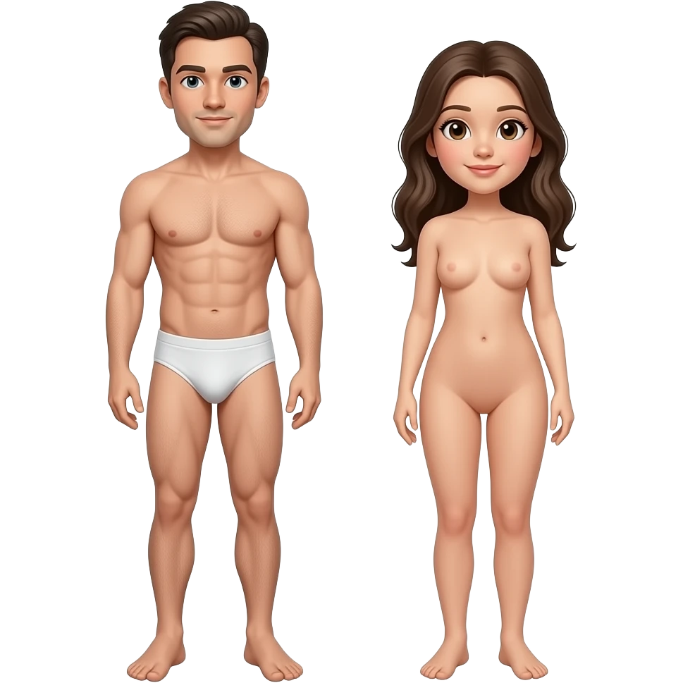 Show me naked man full body legs add a naked girl emoji