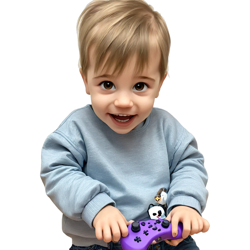 smiling girl with game controller emoji