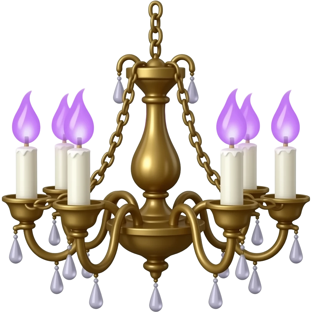 Un lampadario antico con fiamme viola emoji