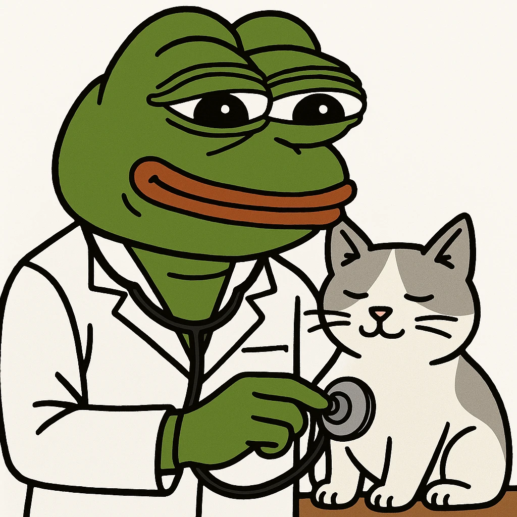 veterinarian examining a cat emoji