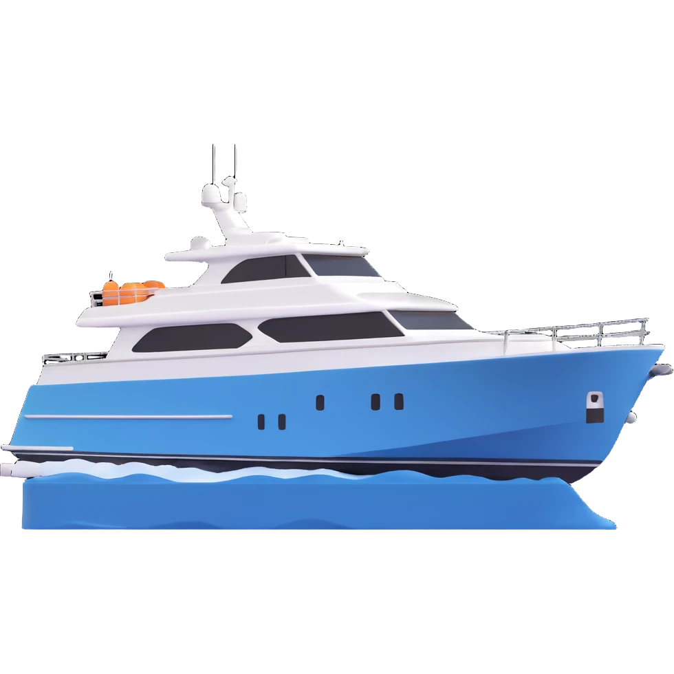 make a 70ft motor yacht facing to the right  emoji