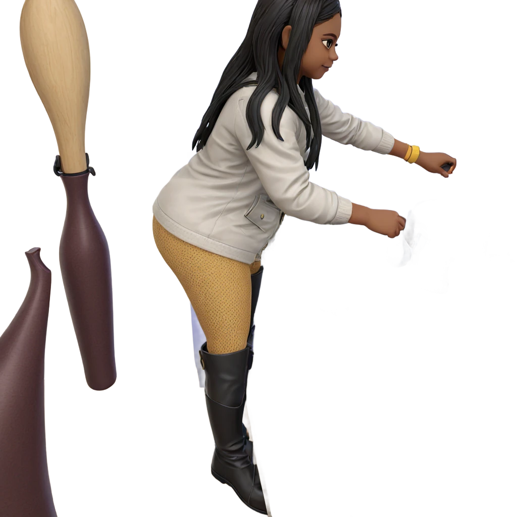 girl in boots with bat emoji