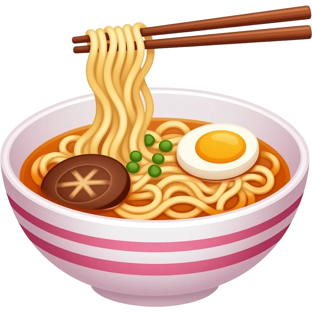 Cool Pink aesthetic ramen emoji