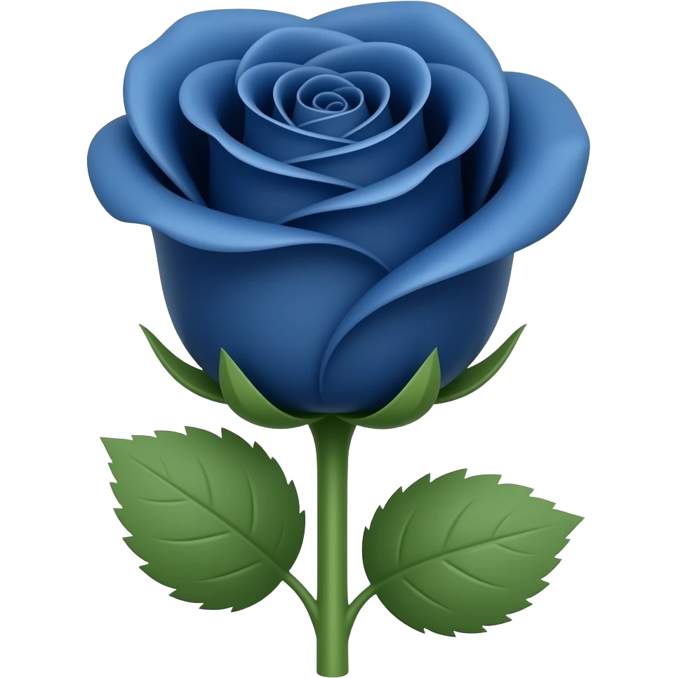 dark blue rose with stem emoji emoji