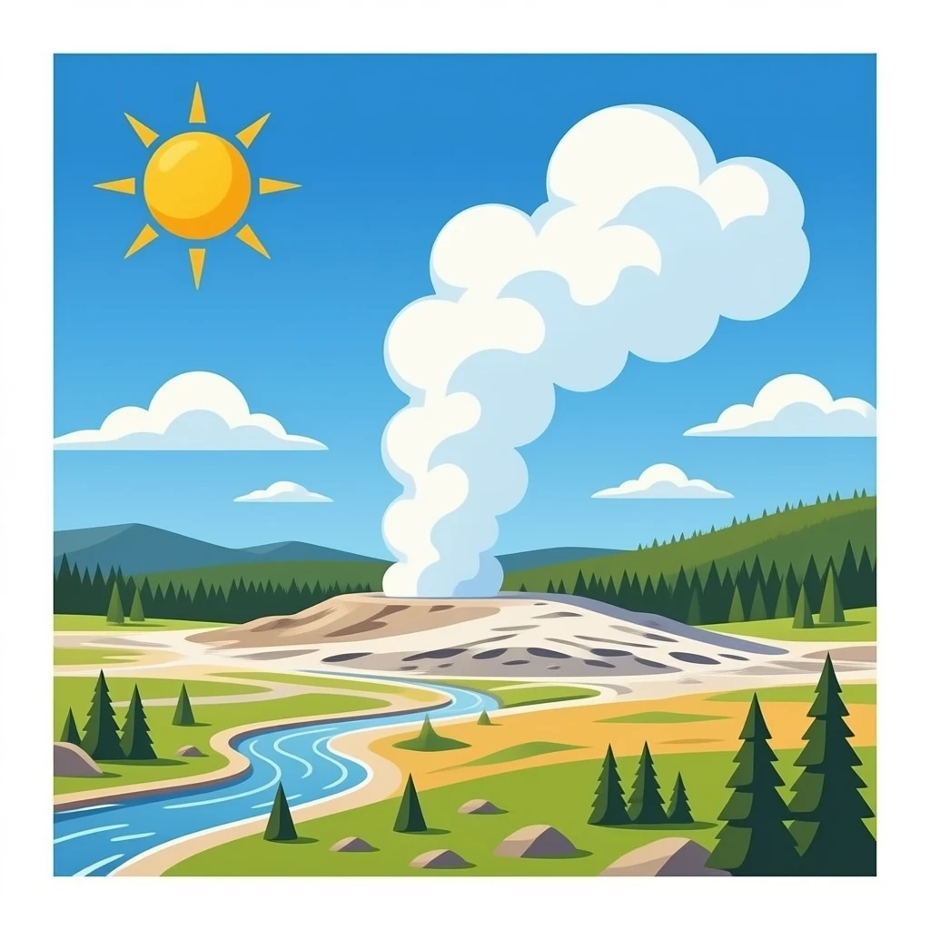 yellowstone national park old faithful geyser isometric emoji