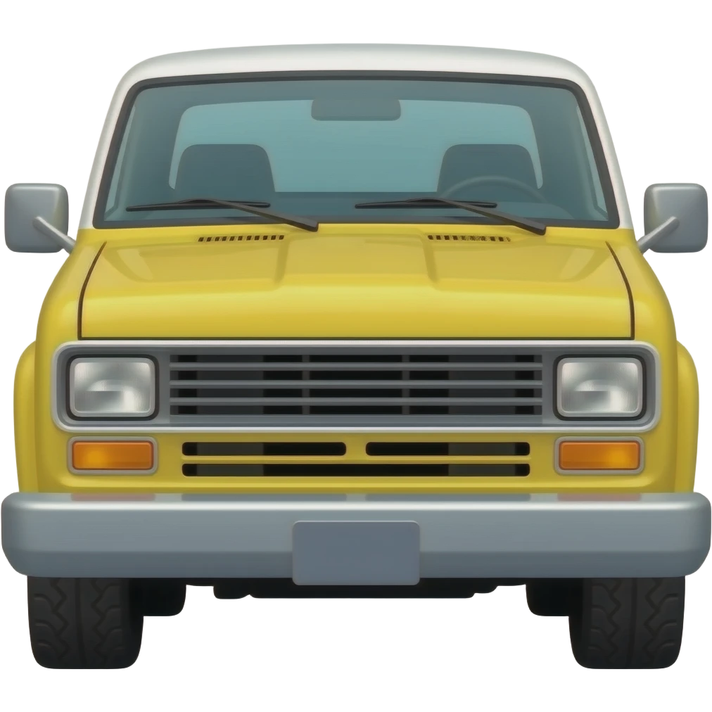 old yellow and white suburban truck emoji