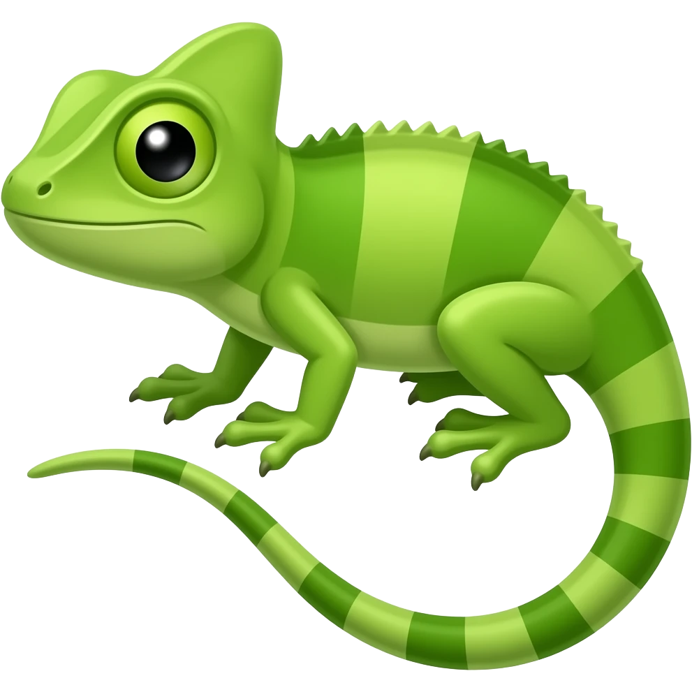 Cartoon 2d lizard green emoji