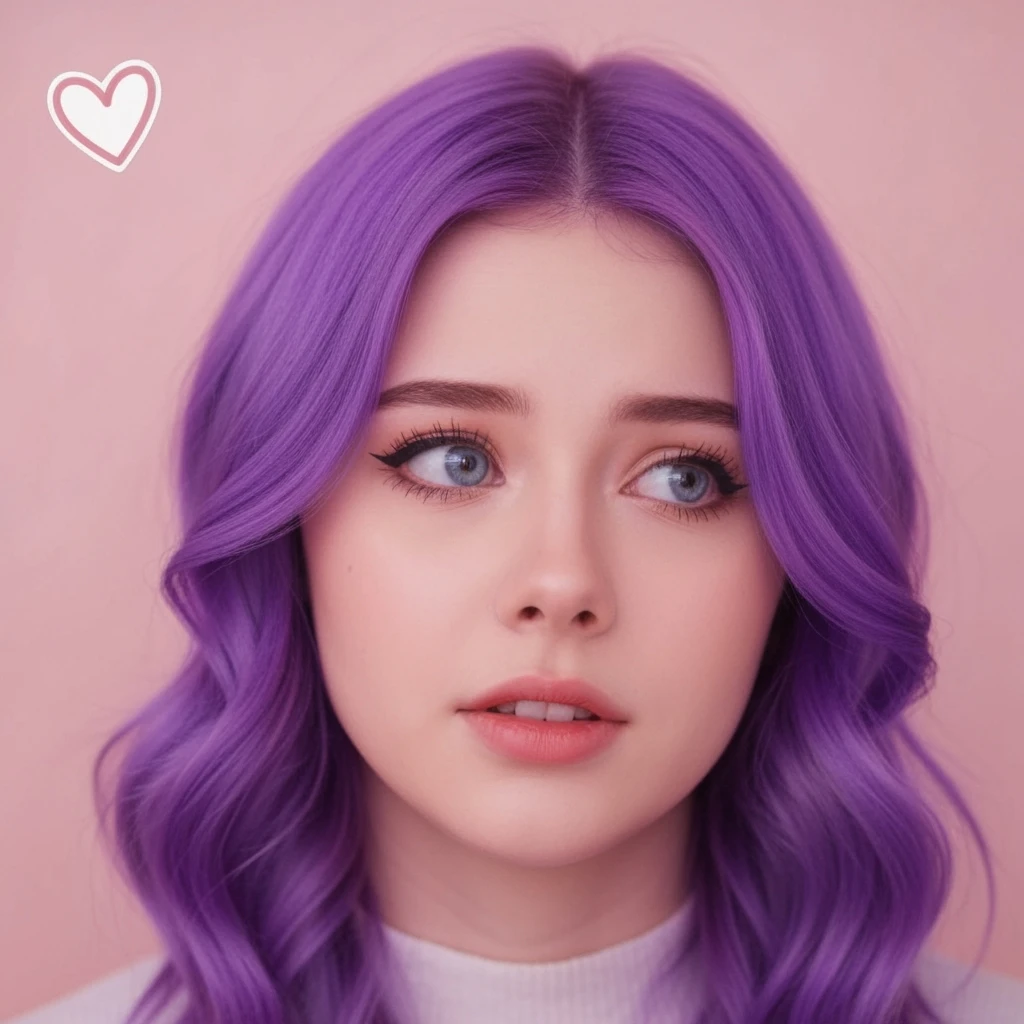 pastel emo profile picture with a heart accent, cute, expressive, minimal, variation 4 emoji