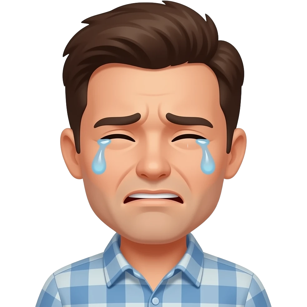 guy pain and crying emoji